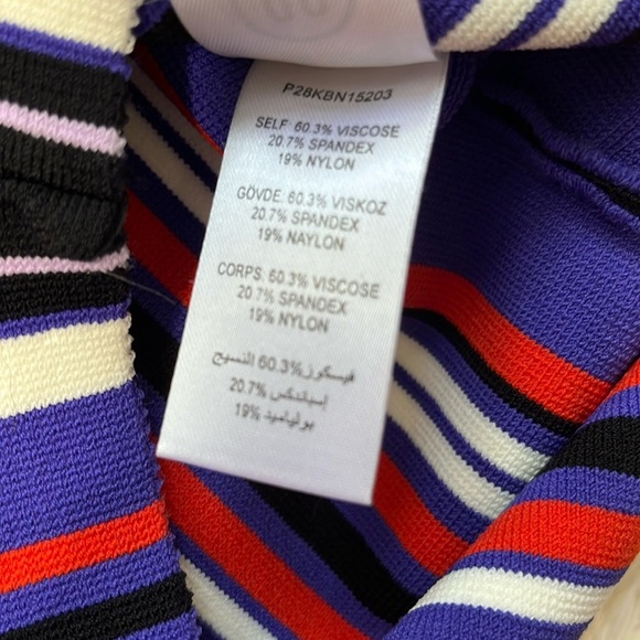 Opening Ceremony Stripe Knit Off Shoulder Dress Purple Multicolor – Size S NWT - Picture 13 of 16